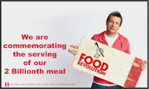 Celebrates 2 Billionth Midday Meal with Jamie Oliver’s Food Revolution