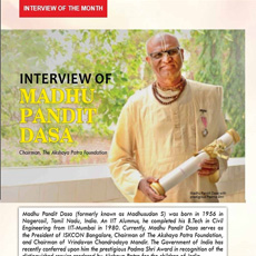 Madhu Pandit Dasa, Chairman of Akshaya Patra on CSR Vision Magazine