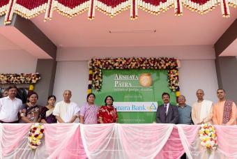 The dignitaries gather for a photograph at the inauguration ceremony.