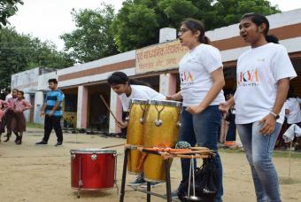 The children loved the drums