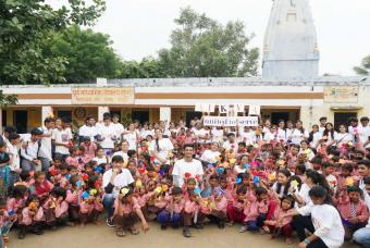 Happy children and even happier volunteers