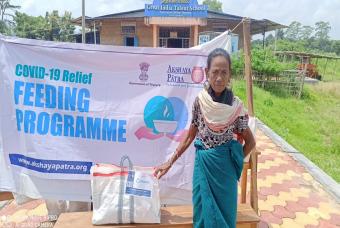 This lady walked many kilometres to reach the distribution venue