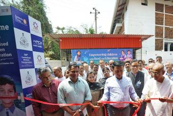 CM of Goa Dr Pramod Sawant unties the ribbon at the inauguration ceremony of the 78th kitchen.