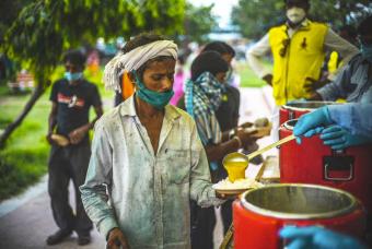 A daily wager receives nutritious meals.