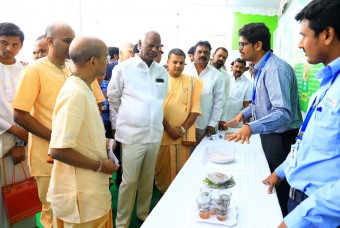 Demonstrating the ingredients used for the meals